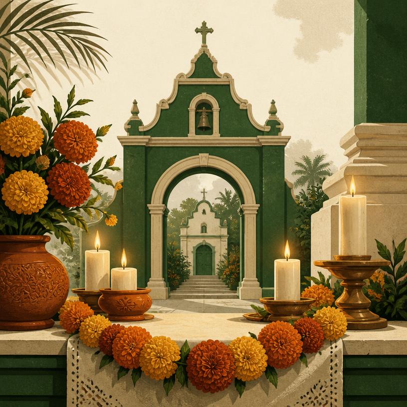 Santuario de Cotoca con velas de devoción